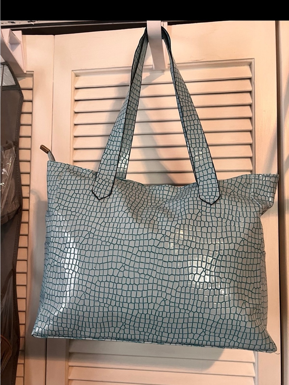 Light Blue Patterned Tote Bag - Women's Shoulder Bag NWOT (Never Used)